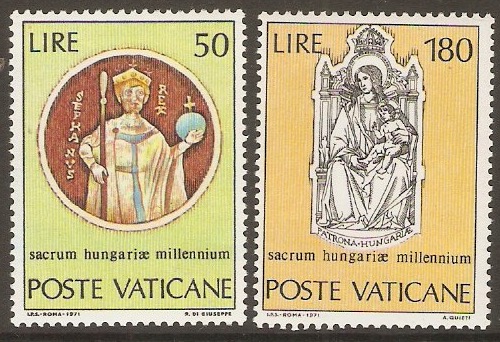 Vatican City 1971 St. Stephen Millennium set. SG569-SG570.