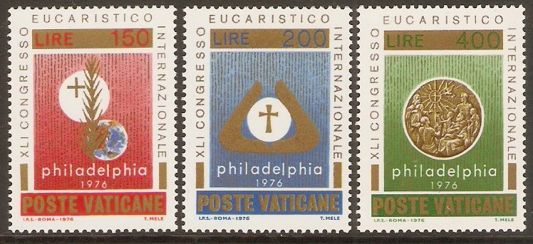 Vatican City 1976 Eucharistic Congress set. SG656-SG658. - Click Image to Close
