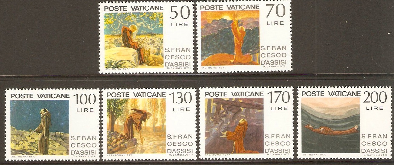 Vatican City 1977 St. Francis of Assisi set. SG671-SG676.