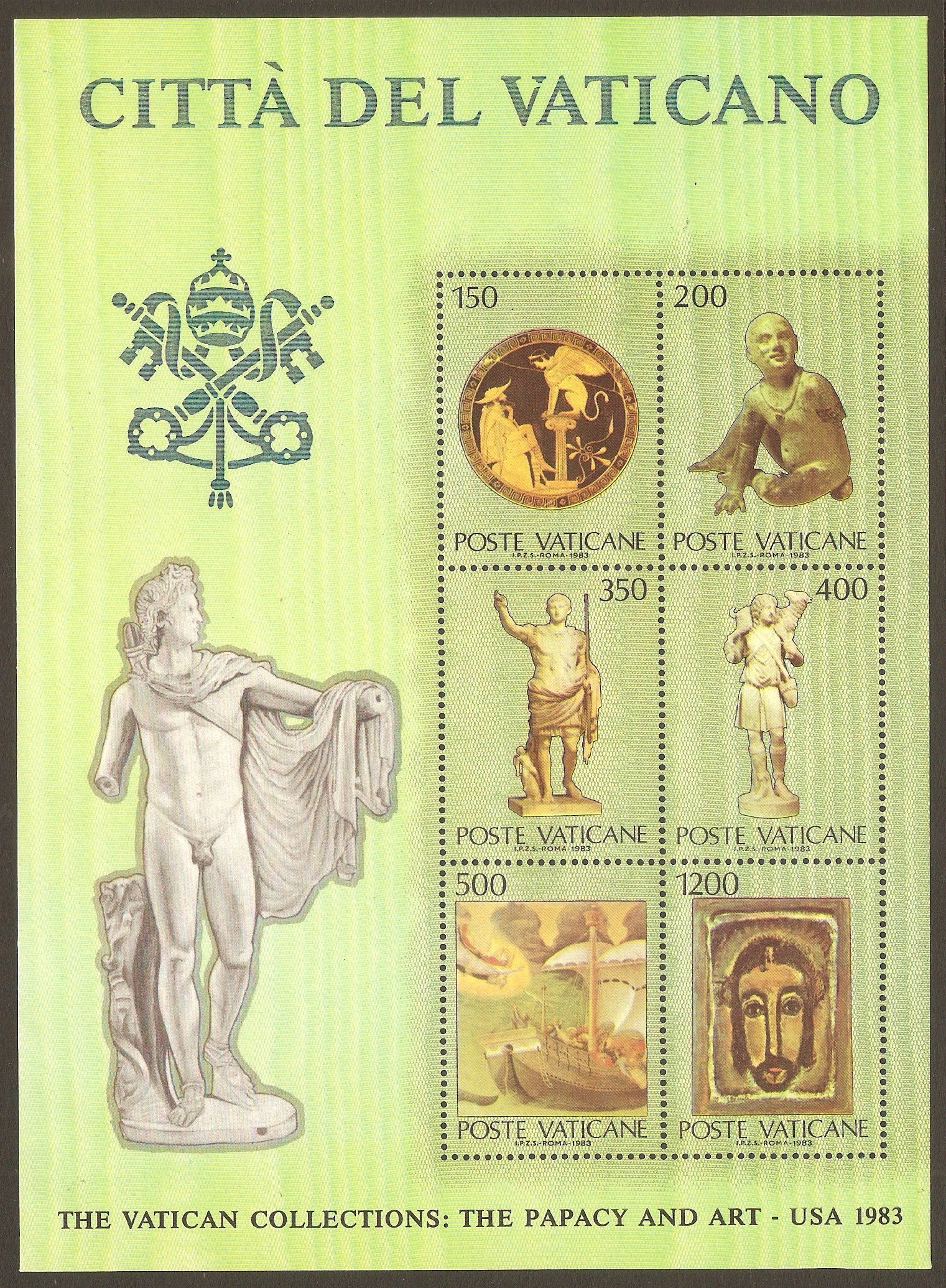 Vatican City 1983 Vatican Collections sheet (3rd. Iss). SGMS803.