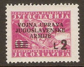 Yugoslavia Incorporation 1947 2l on 9d Pink. SG104.