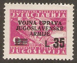 Yugoslavia Incorporation 1947 35l on 9d Pink. SG110.