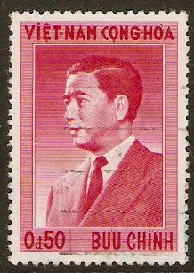 South Vietnam 1956 50c Red Pres. Ngo Dinh Diem Series. SGS16.