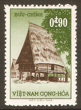 South Vietnam 1957 90c Sepia and green. SGS40.