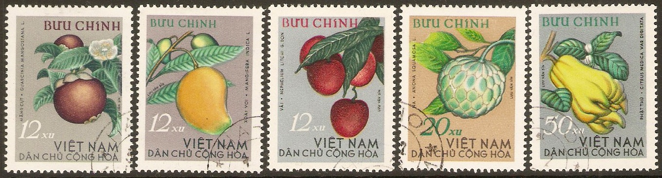 North Vietnam 1964 Tropical Fruits set. SGN331-SGN335.