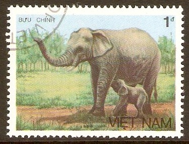 Vietnam 1986 1d Elephants series. SG1043.