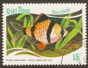 Vietnam 1987 15d Fishes series. SG1113.