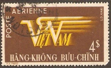 Vietnam 1952 4p Yellow and brown - Air series. SG75.