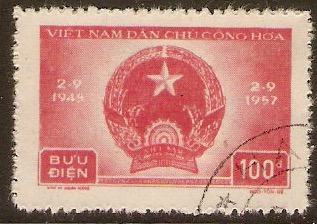 North Vietnam 1957 100d Red - Democratic Anniv. series. SGN70.