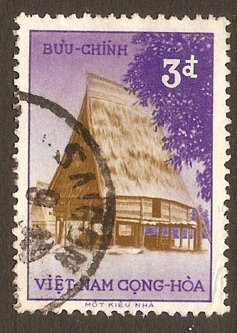 South Vietnam 1957 3p Brown and violet. SGS42.