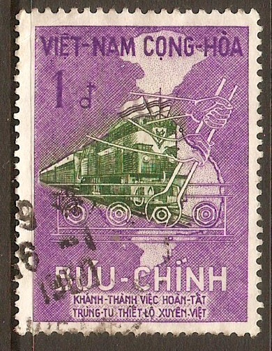 South Vietnam 1959 1p Violet. SGS91.