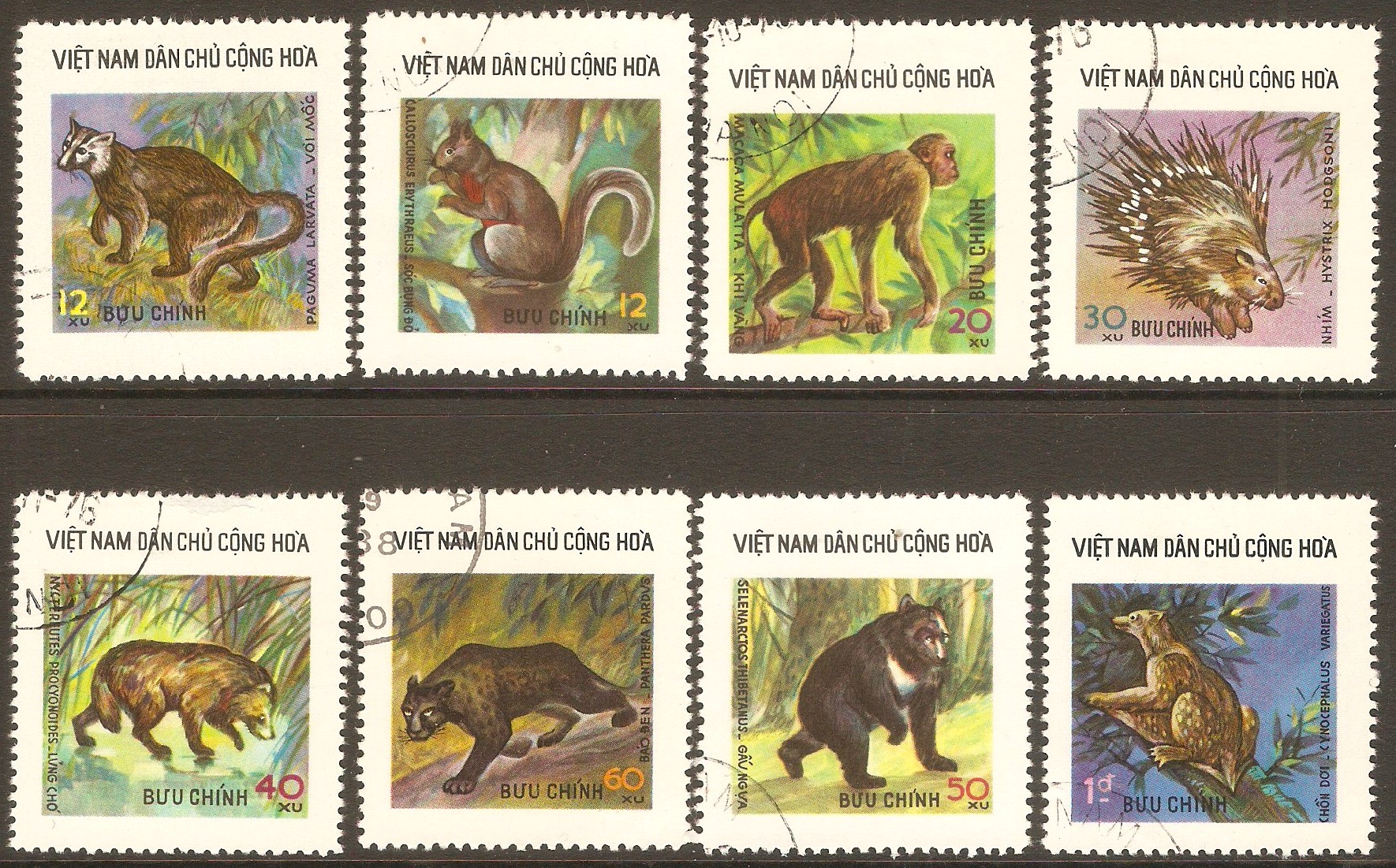 North Vietnam 1976 Wild Animals set. SGN850-SGN857.