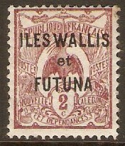 Wallis and Futuna 1920 2c Chocolate. SG2.