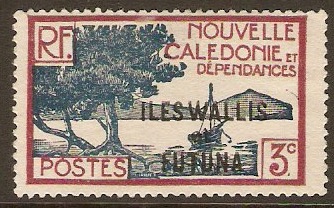 Wallis and Futuna 1930 3c Blue and lake. SG45.