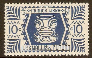 Wallis and Futuna 1944 10c Greenish blue. SG127.