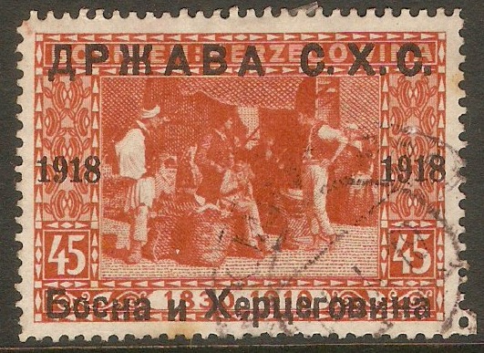 Yugoslavia 1918 45h Red. SG8.