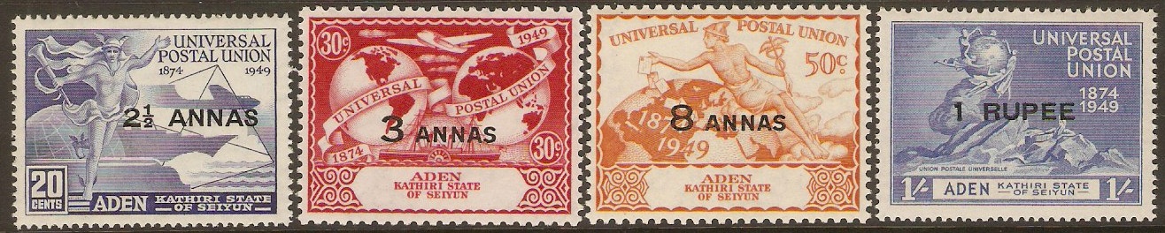 Kathiri State 1949 UPU Anniversary Set. SG16-SG19.