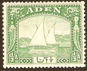 Aden 1937 a Yellow-green. SG1.
