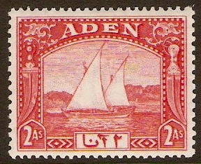 Aden 1937 2a Scarlet. SG4.