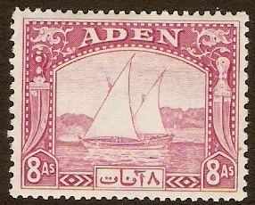 Aden 1937 8a Pale purple. SG8.