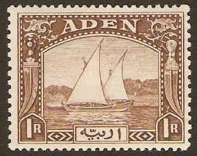 Aden 1937 1r Brown. SG9.