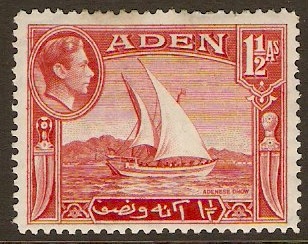 Aden 1939 1a Scarlet. SG19.