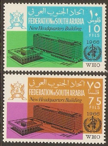 South Arabia 1966 WHO HQ Inauguration Set. SG25-SG26.