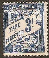 Algeria 1926 3f Deep blue Postage Due. SGD44.
