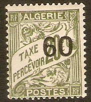Algeria 1927 60c on 20c Olive-green Postage Due. SGD92.