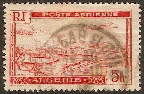 Algeria 1946 5f Scarlet - Air series. SG254.