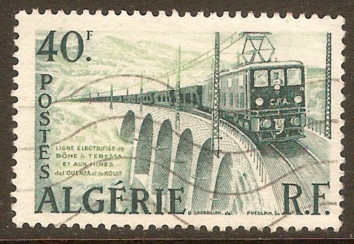 Algeria 1957 40f Railway Electrification. SG372.