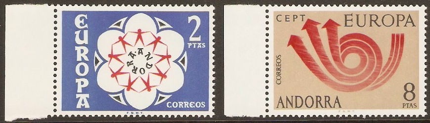 Andorra 1973 Europa Stamps set. SG80-SG81.