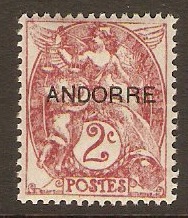 Andorra 1931 2c Claret. SGF3.