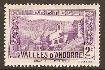 Andorra 1932 2c Reddish violet. SGF25.