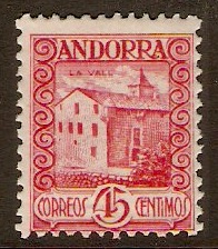 Andorra 1935 45c Carmine-red. SG36.