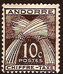 Andorra 1943 10c blackish brown. SGFD101.