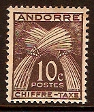 Andorra 1943 10c sepia. SGFD101a.