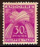 Andorra 1943 30c bright mauve. SGFD102.