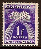 Andorra 1943 1f ultramarine. SGFD104.