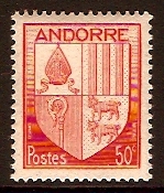 Andorra 1944 50c Dull vermilion. SGF100.