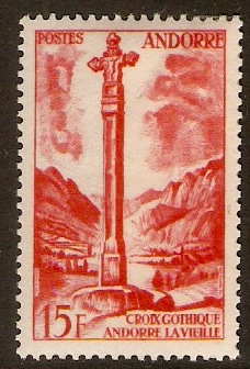 Andorra 1955 15f Vermilion. SGF152.