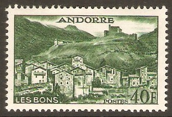 Andorra 1955 40f Deep green. SGF158.