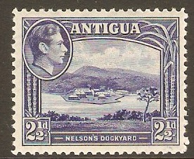 Antigua 1938 2d Deep ultramarine. SG102.