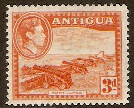 Antigua 1938 3d Orange. SG103.