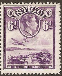 Antigua 1938 6d Violet. SG104.