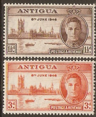 Antigua 1946 Victory Set. SG110-SG111.