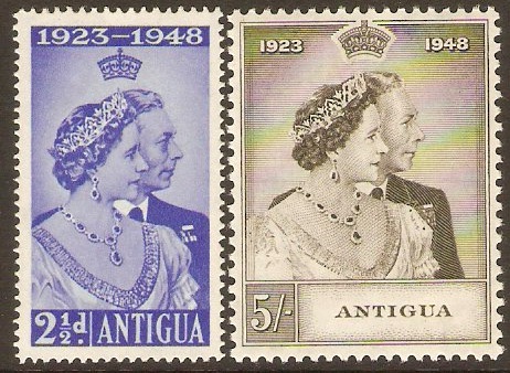 Antigua 1949 Silver Wedding Set. SG112-SG113.