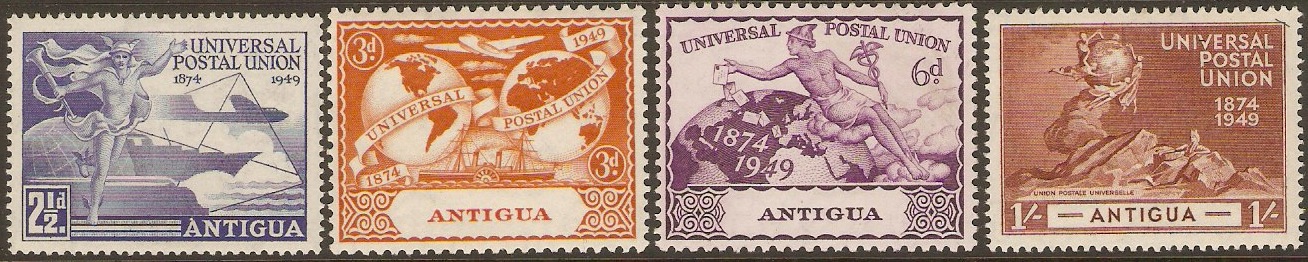 Antigua 1949 UPU 75th Anniversary Set. SG114-SG117.