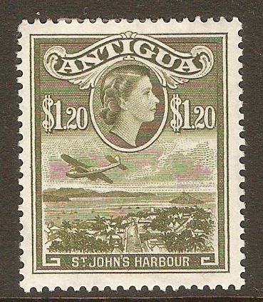 Antigua 1953 $1.20 Olive green. SG132.