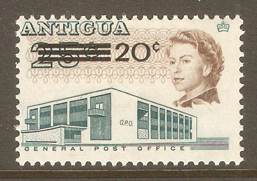 Antigua 1970 20c on 25c Buildings series. SG256.